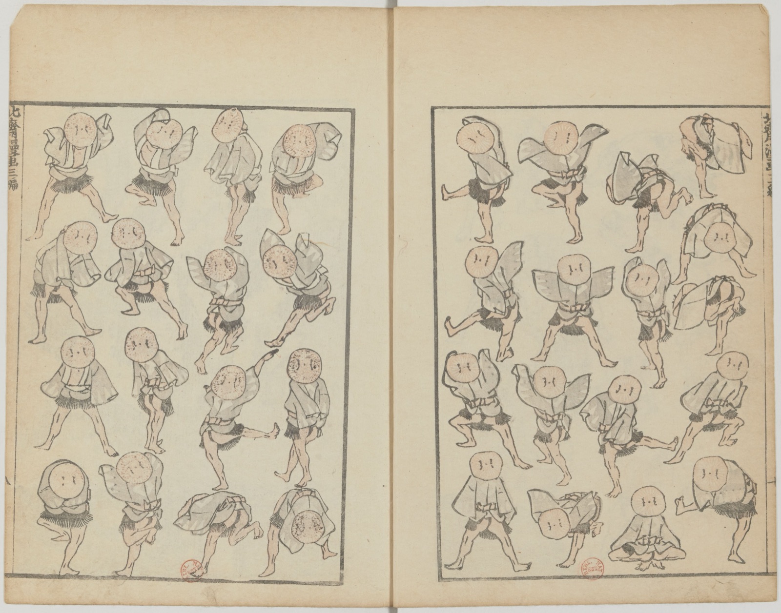 Hokusai Manga, Vol. 3 — the Sparrow Dance pages — Katsushika Hokusai