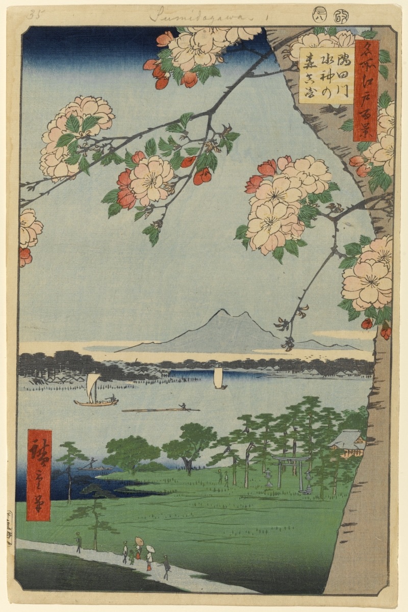 The Suijin Shrine and Massaki on the Sumida River — Utagawa Hiroshige