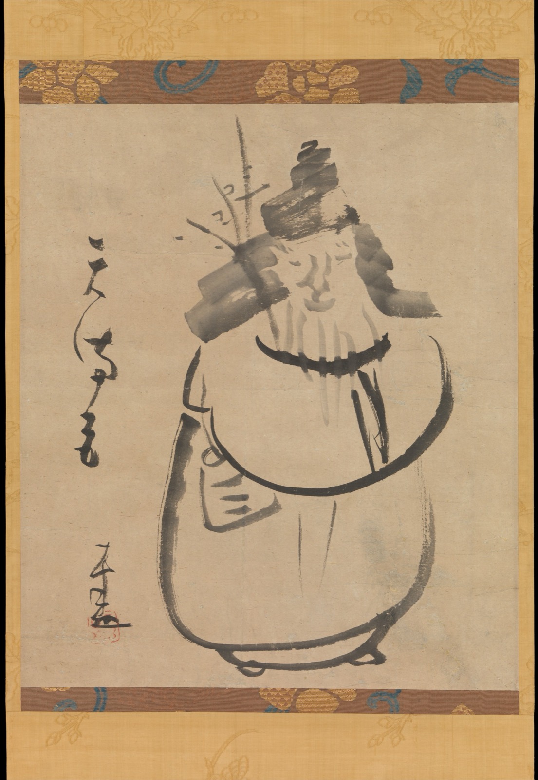 Sugawara no Michizane as Tenjin Traveling to China — Sengai Gibon