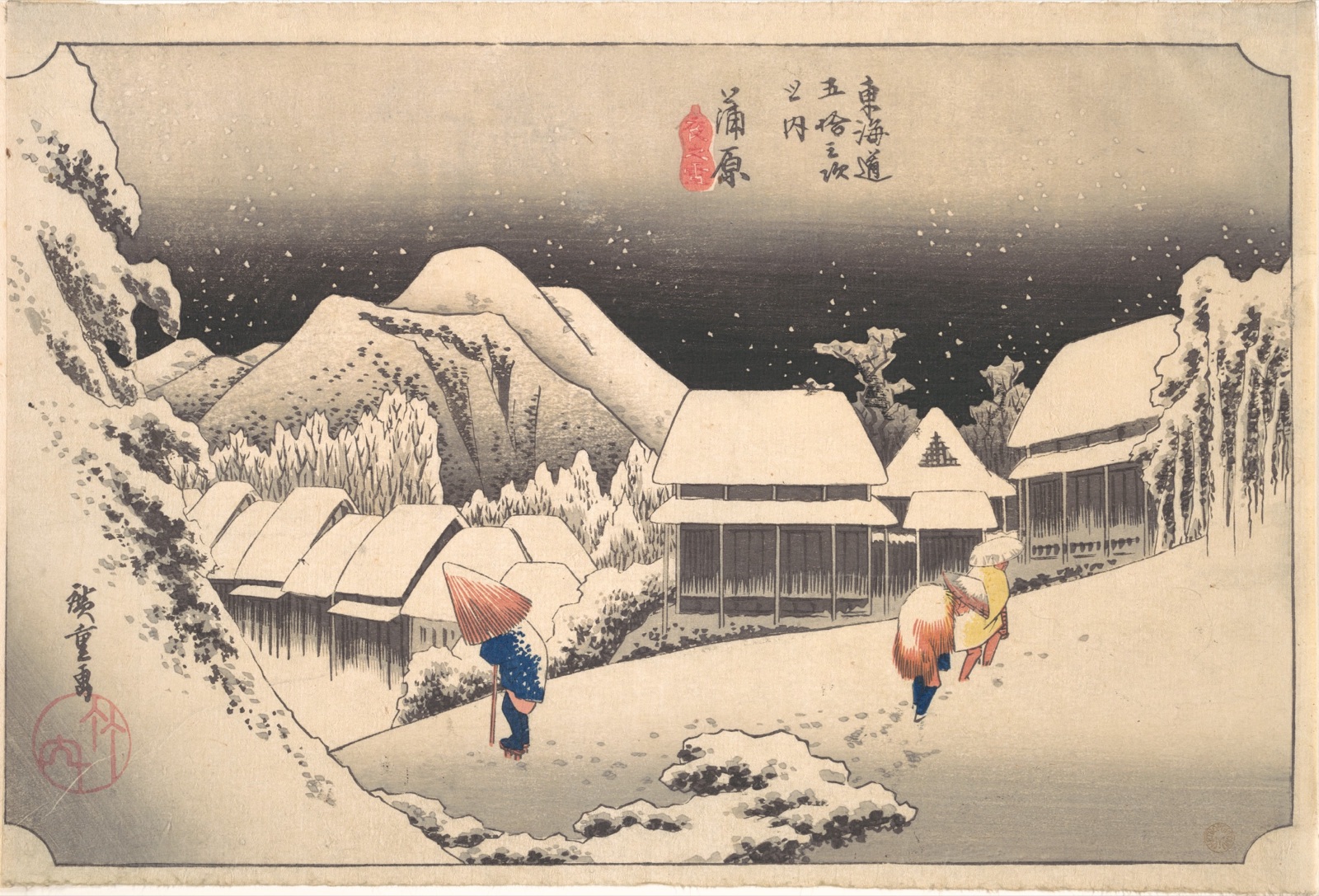 Kamabara: Night Snow — Utagawa Hiroshige